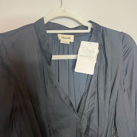 Zadig &Voltaire Rinka satin minidress in Black Small New  FLAWED - Picture 9 of 10